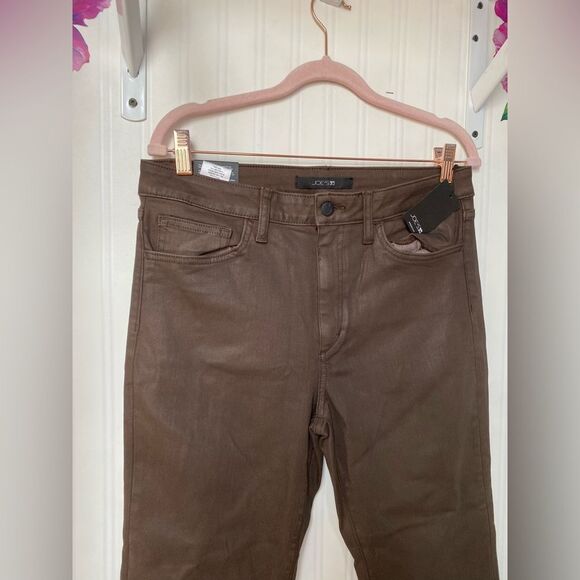NWT Hudson Jeans ‘Noa’ “Cocoa Bean” Brown High-Rise Straight Crop Jeans Size 31 - Picture 3 of 8